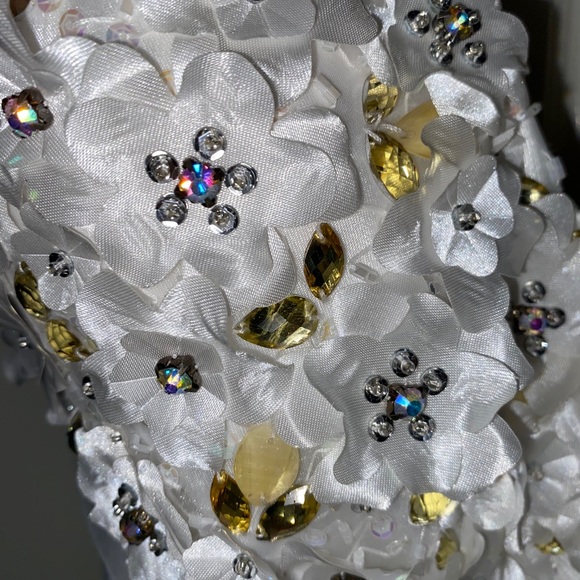 Formal Cocktail Prom Sweet Sixteen Rhinestone Dress White Size 6 - Picture 6 of 9